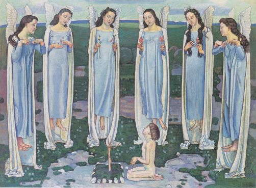 A ritual taking place in Hodler's painting.