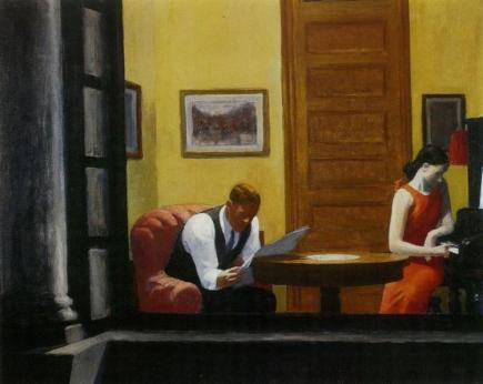 A couple seen apart and bored in Hopper's artwork